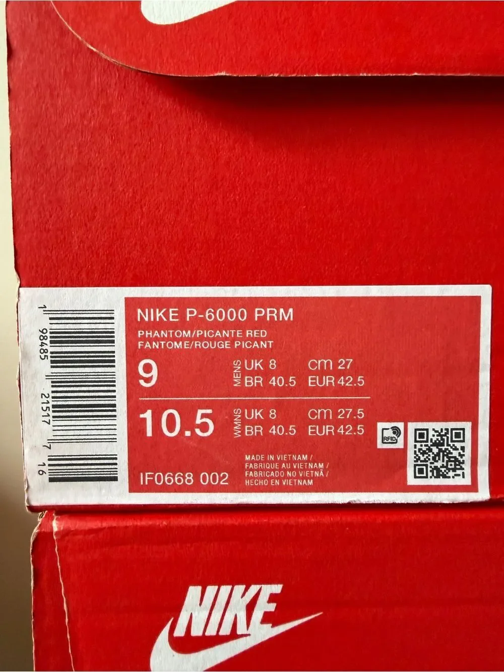 Nike P-6000 PRM Phantom Picante Red IF0668-002 Men’s Size 9